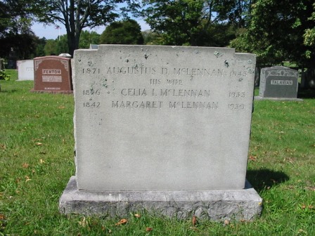 Photo of headstones/Augustus Duncan McLennan 1871-1945 hdstn Back